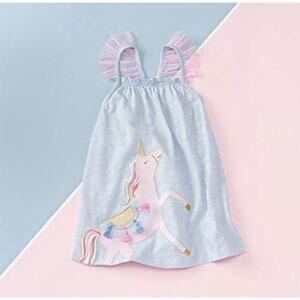 $48 MUD PIE Toddler Girl Sleeveless Boho Designer Summer Unicorn Dress CUTE 3T